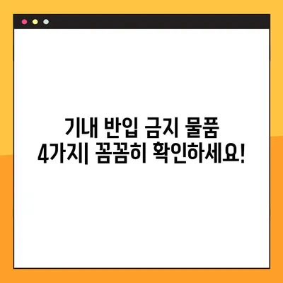 기내 반입 금지 물품 4가지 | 국제선 & 국내선 완벽 정리 | 여행 필수 정보, 짐싸기 팁