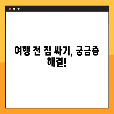 기내 반입 금지 물품 4가지 | 국제선 & 국내선 완벽 정리 | 여행 필수 정보, 짐싸기 팁