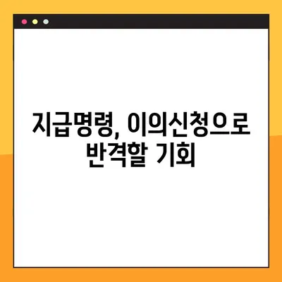 지급명령이의신청, 채무자의 마지막 반격| 이의신청 성공 전략 | 지급명령, 채무, 법률