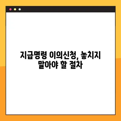지급명령이의신청, 채무자의 마지막 반격| 이의신청 성공 전략 | 지급명령, 채무, 법률