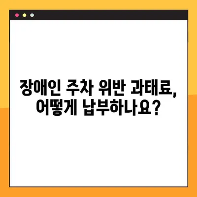 장애인 주차구역 위반, 과태료와 신고 방법 5가지 | 불법 주차 신고, 장애인 주차, 과태료 납부, 신고 절차