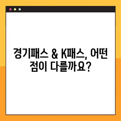 경기도민 필수 혜택! 더 경기패스 신청 & K패스 비교 가이드 | 경기패스, K패스, 신청 방법, 혜택 비교