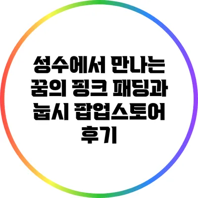성수에서 만나는 꿈의 핑크 패딩과 눕시 팝업스토어 후기