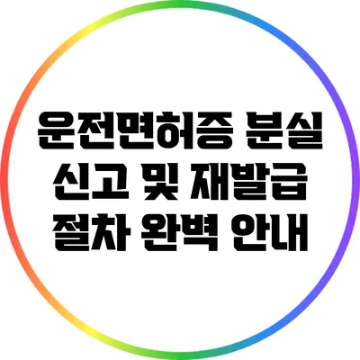 운전면허증 분실 신고 및 재발급 절차 완벽 안내