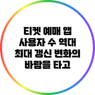 티켓 예매 앱 사용자 수 역대 최대 갱신: 변화의 바람을 타고