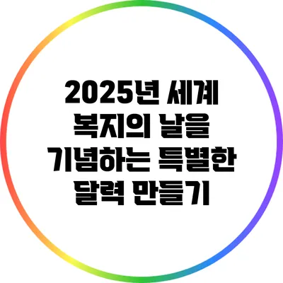 2025년 세계 복지의 날을 기념하는 특별한 달력 만들기