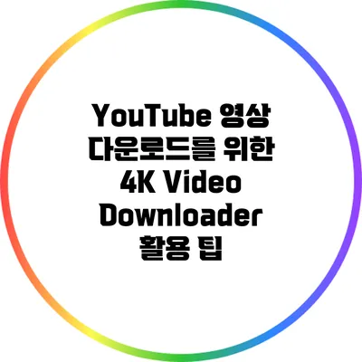 YouTube 영상 다운로드를 위한 4K Video Downloader 활용 팁