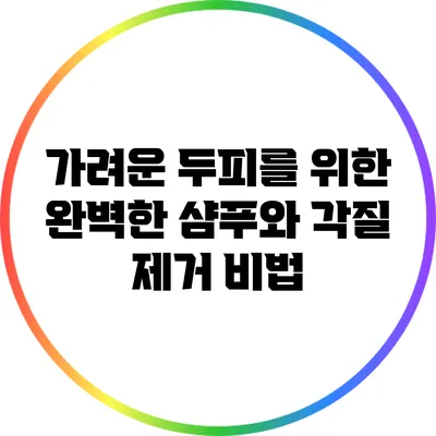 가려운 두피를 위한 완벽한 샴푸와 각질 제거 비법