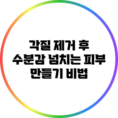 각질 제거 후 수분감 넘치는 피부 만들기 비법