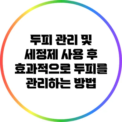 두피 관리 및 세정제 사용 후 효과적으로 두피를 관리하는 방법