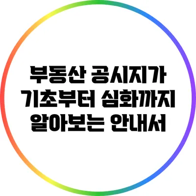 부동산 공시지가: 기초부터 심화까지 알아보는 안내서