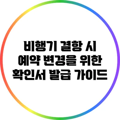 비행기 결항 시 예약 변경을 위한 확인서 발급 가이드