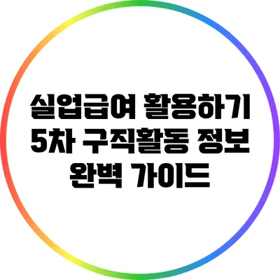 실업급여 활용하기: 5차 구직활동 정보 완벽 가이드