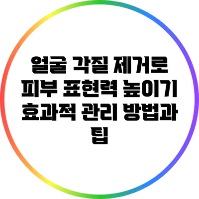 얼굴 각질 제거로 피부 표현력 높이기: 효과적 관리 방법과 팁