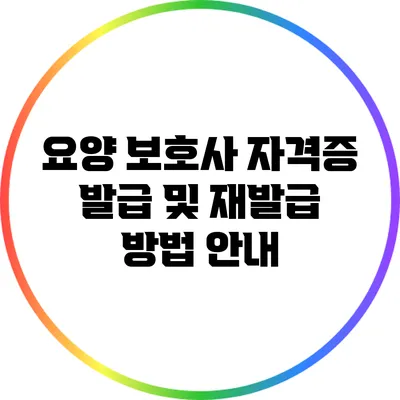 요양 보호사 자격증 발급 및 재발급 방법 안내