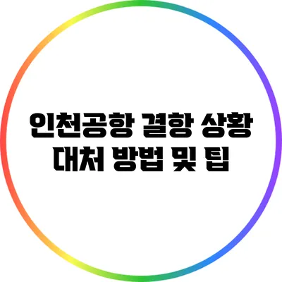 인천공항 결항 상황 대처 방법 및 팁