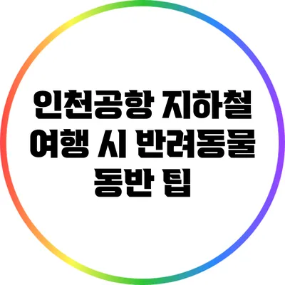 인천공항 지하철 여행 시 반려동물 동반 팁
