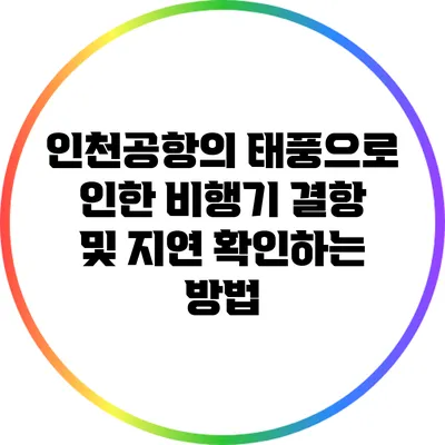 인천공항의 태풍으로 인한 비행기 결항 및 지연 확인하는 방법