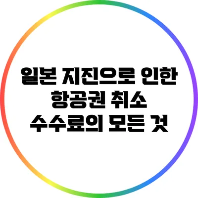 일본 지진으로 인한 항공권 취소 수수료의 모든 것