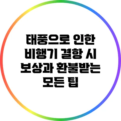 태풍으로 인한 비행기 결항 시 보상과 환불받는 모든 팁