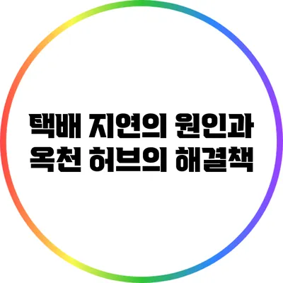택배 지연의 원인과 옥천 허브의 해결책