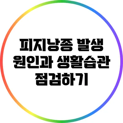 피지낭종 발생 원인과 생활습관 점검하기