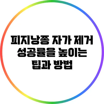 피지낭종 자가 제거 성공률을 높이는 팁과 방법