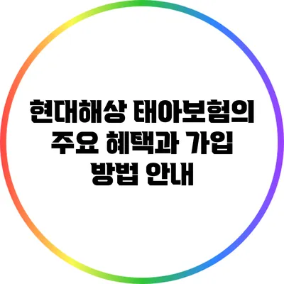 현대해상 태아보험의 주요 혜택과 가입 방법 안내