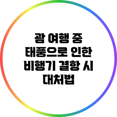 괌 여행 중 태풍으로 인한 비행기 결항 시 대처법