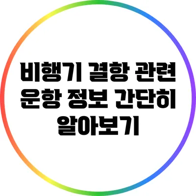 비행기 결항 관련 운항 정보 간단히 알아보기