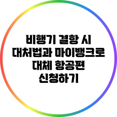 비행기 결항 시 대처법과 마이뱅크로 대체 항공편 신청하기