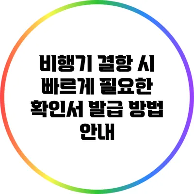 비행기 결항 시 빠르게 필요한 확인서 발급 방법 안내