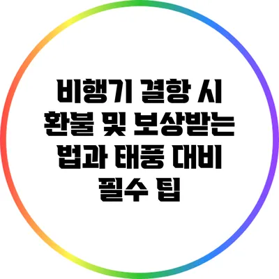 비행기 결항 시 환불 및 보상받는 법과 태풍 대비 필수 팁