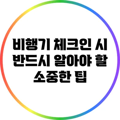 비행기 체크인 시 반드시 알아야 할 소중한 팁