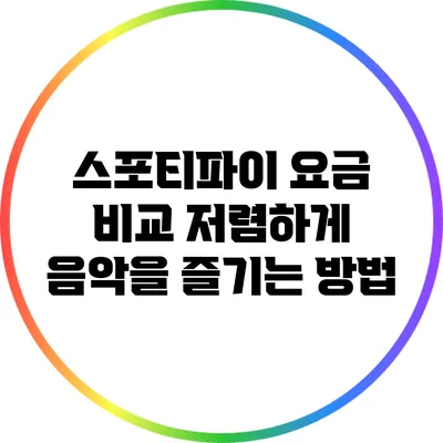 스포티파이 요금 비교: 저렴하게 음악을 즐기는 방법
