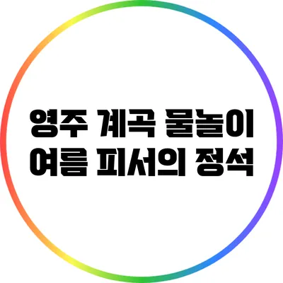 영주 계곡 물놀이: 여름 피서의 정석