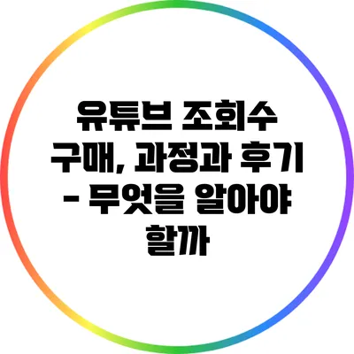 유튜브 조회수 구매, 과정과 후기 - 무엇을 알아야 할까?