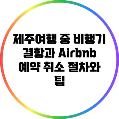 제주여행 중 비행기 결항과 Airbnb 예약 취소: 절차와 팁