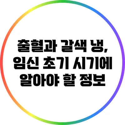 출혈과 갈색 냉, 임신 초기 시기에 알아야 할 정보