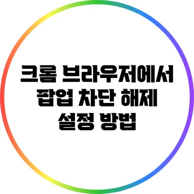 크롬 브라우저에서 팝업 차단 해제 설정 방법