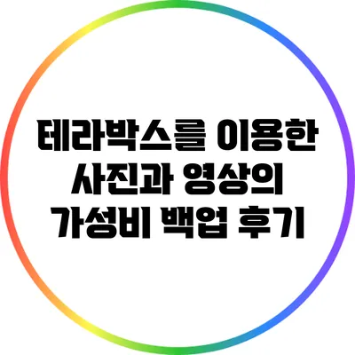 테라박스를 이용한 사진과 영상의 가성비 백업 후기