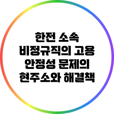 한전 소속 비정규직의 고용 안정성 문제의 현주소와 해결책