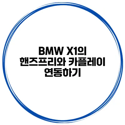 BMW X1의 핸즈프리와 카플레이 연동하기