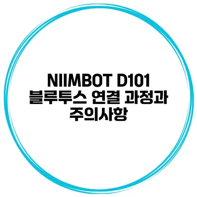 NIIMBOT D101 블루투스 연결 과정과 주의사항