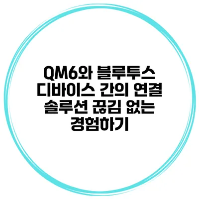 QM6와 블루투스 디바이스 간의 연결 솔루션 끊김 없는 경험하기