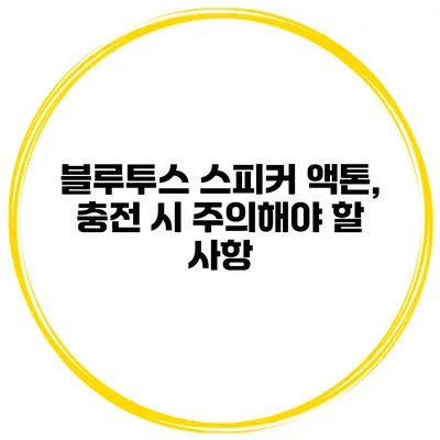 블루투스 스피커 액톤, 충전 시 주의해야 할 사항