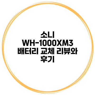 소니 WH-1000XM3 배터리 교체 리뷰와 후기
