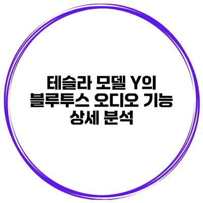 테슬라 모델 Y의 블루투스 오디오 기능 상세 분석